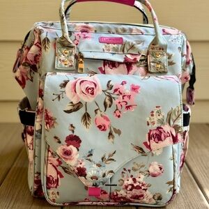 Floral Baby Bag with Pink Accents